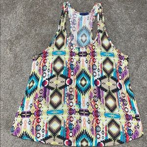 Sweet Claire Flowy Aztec Print Racerback Tank Top